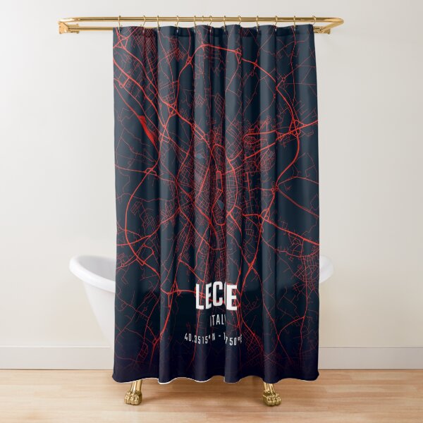 Item preview, Lecce Red & Blue Minimalist Map designed and sold by HomeLivingCo.