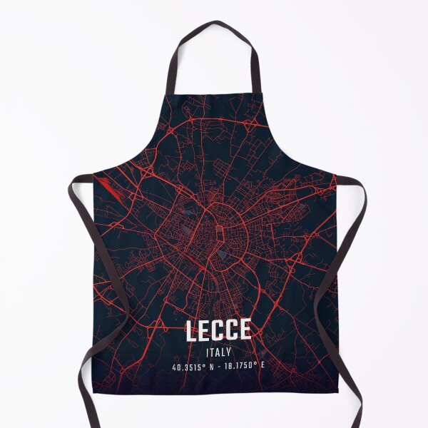 Item preview, Lecce Red & Blue Minimalist Map designed and sold by HomeLivingCo.