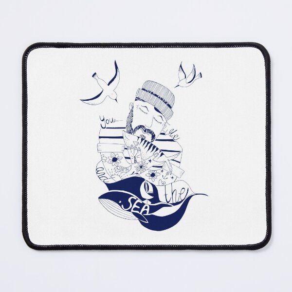 Item preview, Bearded Sailor & Mackerel. Funny Nautical Ocean Lover Shirt and Gift designed and sold by Scandi Shop .