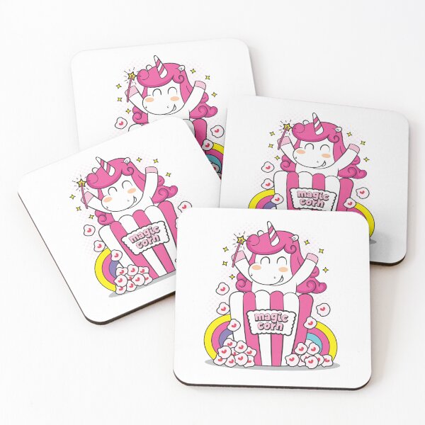 Item preview, Cute Kawaii Unicorn "Magic Corn" Popcorn Design designed and sold by nora8820.