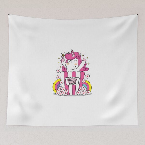 Item preview, Cute Kawaii Unicorn "Magic Corn" Popcorn Design designed and sold by nora8820.