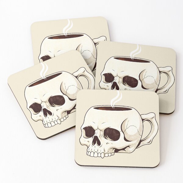 Item preview, Skull Coffee Cup – Dark Humor Caffeine Lover Art designed and sold by Imaginationbeyond.