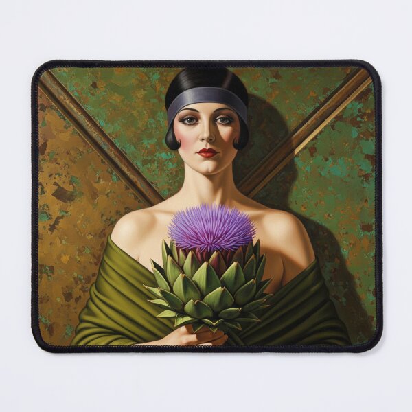 Item preview, Portrait with Thistle - Original Art Deco Artwork designed and sold by elektronen.