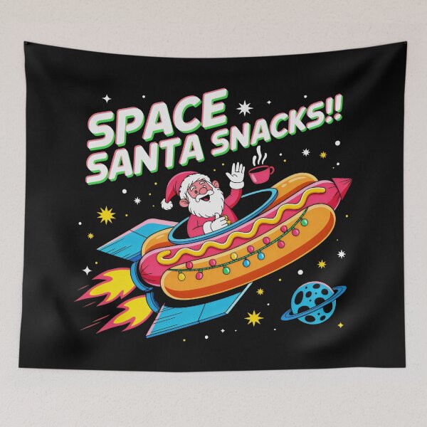 Item preview, Santa’s Cosmic Snack Mission with Christmas Lights and Coffee designed and sold by SplashTastic.
