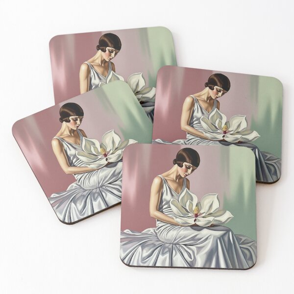Item preview, Portrait with Magnolia - Original Art Deco Artwork designed and sold by elektronen.