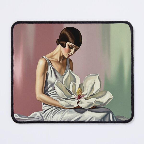 Item preview, Portrait with Magnolia - Original Art Deco Artwork designed and sold by elektronen.