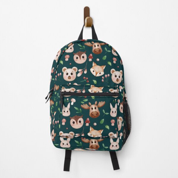 Item preview, Autumn pattern design with hand drawn woodland animals designed and sold by GoldenAcornArt.