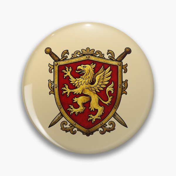 Item preview, Heraldic Griffin Shield - Medieval Crest designed and sold by Myra365Art.