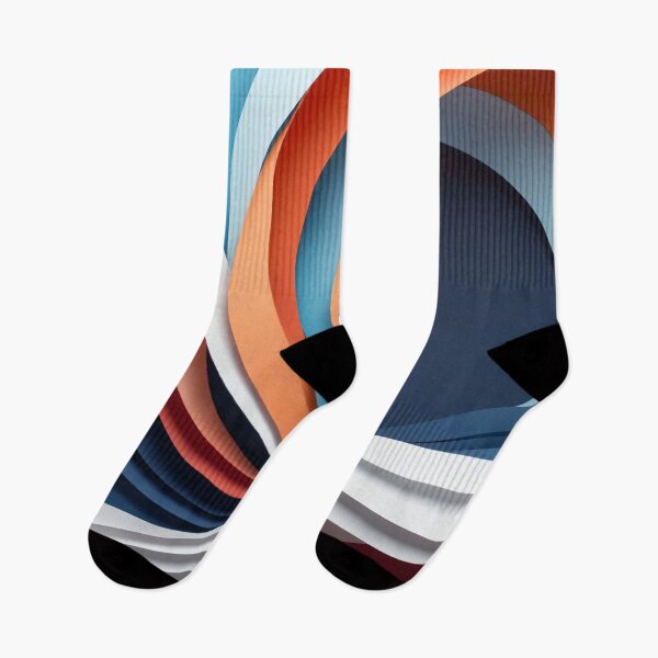 Item preview, Abstract 3D Paper Waves in Blue Orange and White Tones Creating Elegant Modern Flowing Art Design designed and sold by Mimoshi ⭐⭐⭐⭐⭐.
