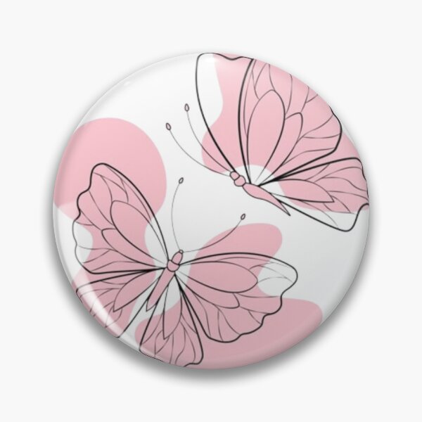 Item preview, Elegant Pink Butterflies – Minimalist Aesthetic Line Art designed and sold by AesthinkArt.