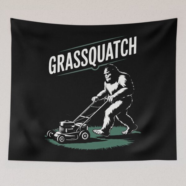 Item preview, Funny Bigfoot Mowing Lawn designed and sold by savrmiller.