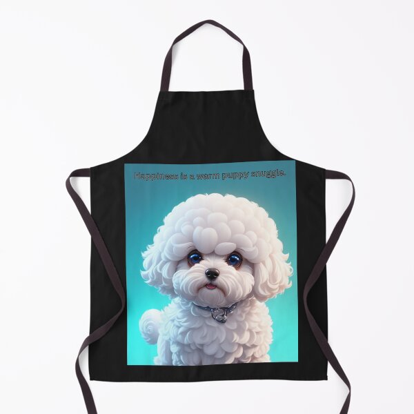 Item preview, Bichon Frise White Puppy Sitting with Cute Expression Against Colored Background DESC: A fluffy white puppy, cheerful and engaging, rests against a colorful background. designed and sold by KJ-Books.