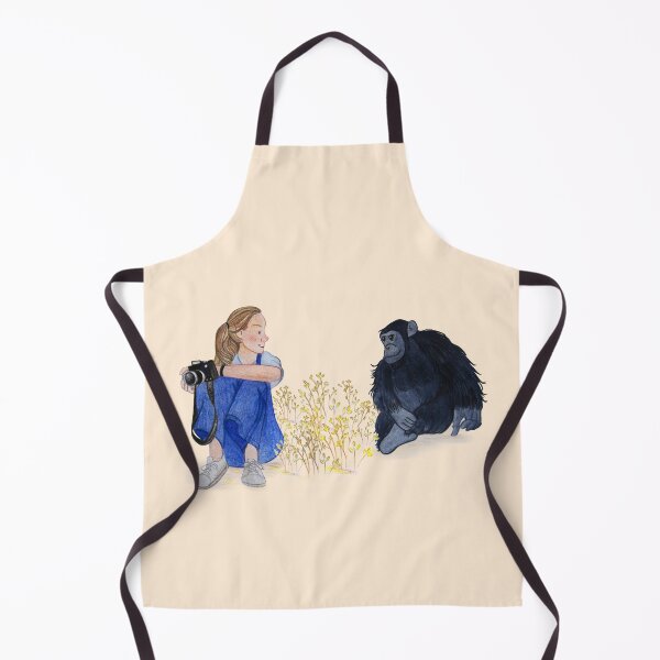 Item preview, Jane Goodall with the chimpanzee watercolor illustration designed and sold by the little fennec.