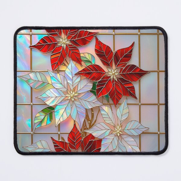 Item preview, Stained Glass Effect Poinsettia Holographic Christmas Flower Graphic Design designed and sold by caseluv.