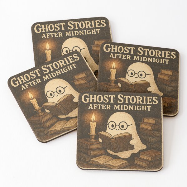 Item preview, Ghost Stories After Midnight – Cozy Spooky Reading Ghost | Halloween Book Lover Design designed and sold by JEDDY DESIGNS.