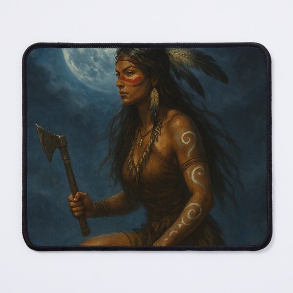 Item preview, Moonlit Warrior – Female Tribal Hunter under the Full Moon designed and sold by photoparadise22.