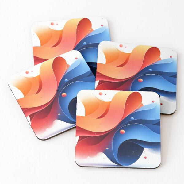 Item preview, Abstract Red and Blue Flowing Ribbons with Floating Spheres in Dynamic Modern 3D Artistic Design designed and sold by Mimoshi ⭐⭐⭐⭐⭐.