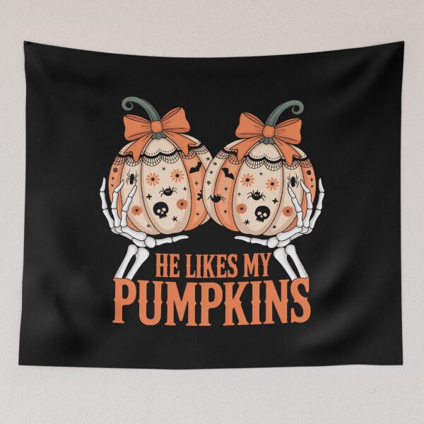 Item preview, He Likes My Pumpkins I Like His Broomstick Halloween Couples designed and sold by aidenpier.