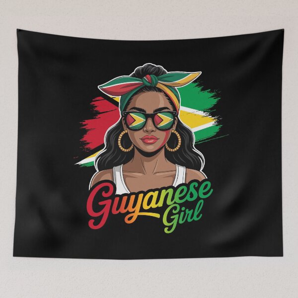 Item preview, Guyanese Girl Flag Pride Afro Caribbean Heritage women designed and sold by NUMAcreations.