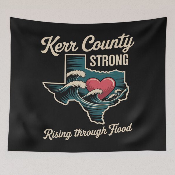 Item preview, Kerr County Strong Rising Through Flood Texas Pride designed and sold by CraftyCuttable.