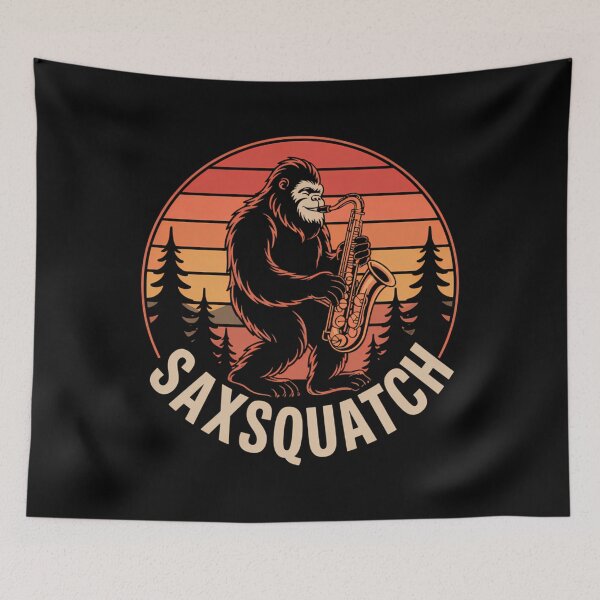 Item preview, Squatch Bigfoot Playing Saxophone designed and sold by aidenpier.
