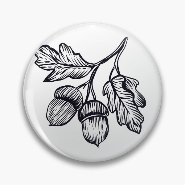 Artikelvorschau, Minimalistische Eichel-Linienkunst mit Blättern | Naturbotanische Zeichnung entworfen und verkauft von CinthyaNovae.