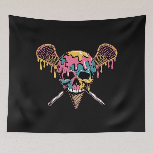 Item preview, Lacrosse Skull Cone Funny Lax Player designed and sold by CraftyCuttable.