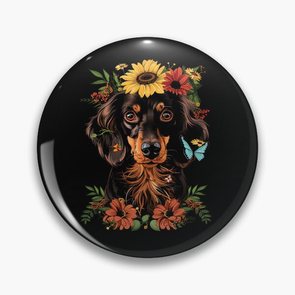 Item preview, Funny Chocolate and Tan Dachshund Flowers Floral Colorful Mom Dad Kids designed and sold by rafaeltto.
