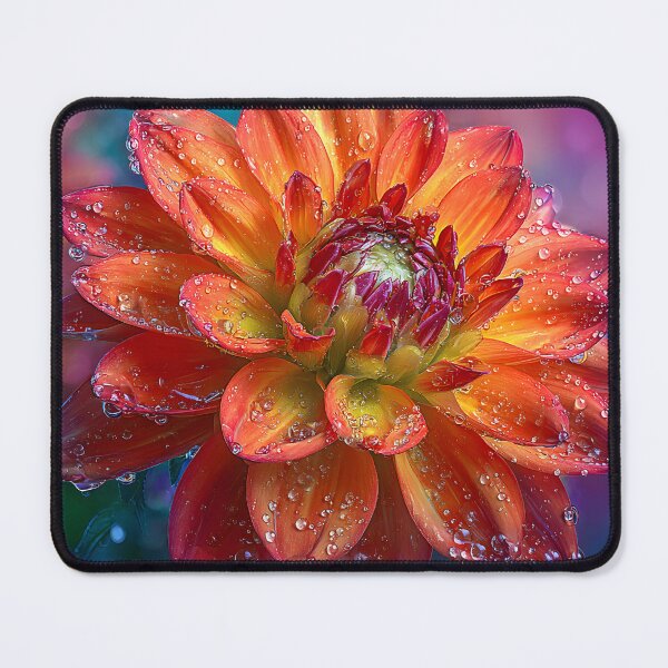 Item preview, Brilliant Dahlia Flower with Water Droplets Close-Up designed and sold by Artessie.