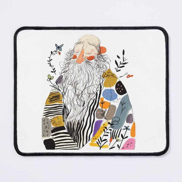 Item preview, Wise Old Man Botanical Art Minimalist Colorful Portrait designed and sold by WioletaArtStudio.