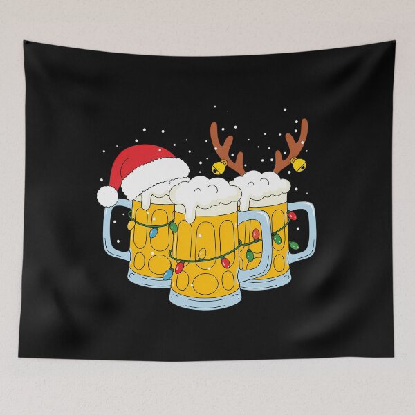 Item preview, Beer Christmas Santa Reinbeer Xmas Tree designed and sold by tearbytea.