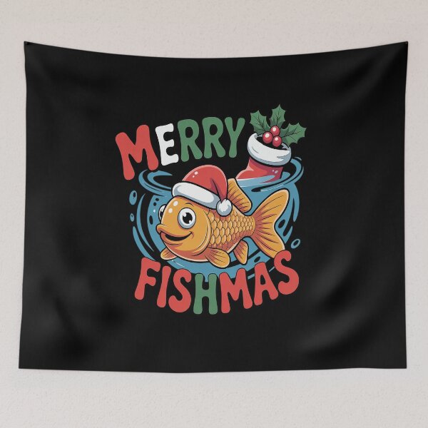 Item preview, Merry Fishmas Santa Fishing Funny Fisherman Christmas designed and sold by VladoZork.