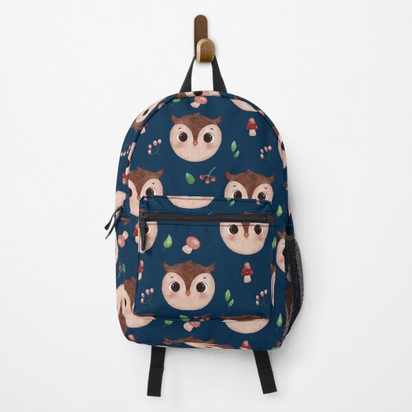 Item preview, Owl and mushrooms pattern design designed and sold by GoldenAcornArt.