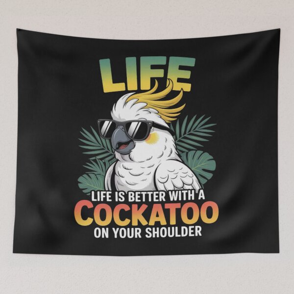 Item preview, Live is better with a Cockatoo on your shoulder designed and sold by CraftyCuttable.