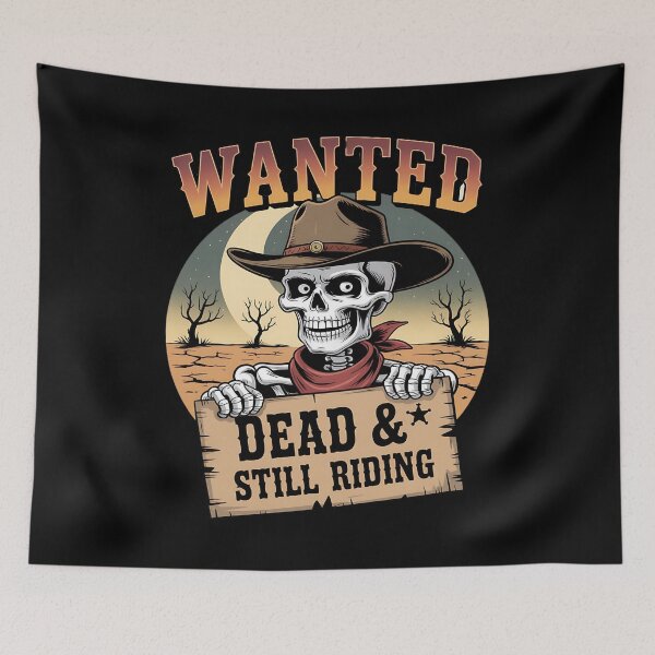 Item preview, skeleton cowboy - western skeleton - cowboy skull - ghost cowboy - spooky cowboy - undead outlaw - dark western - cowboy bones - western gothic - skull illustration - desert bones - haunted saloon designed and sold by JansenGS.