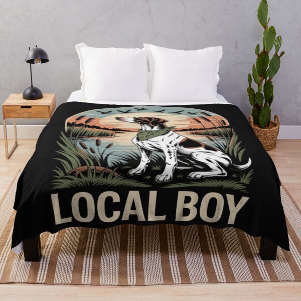 Item preview, Local Boy GSP Pointer Hunting Dog Marsh Scene Sunset designed and sold by CraftyCuttable.