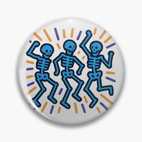 Item preview, Dancing Skeletons in Motion – Keith Haring-Inspired Halloween Art designed and sold by Bratak.