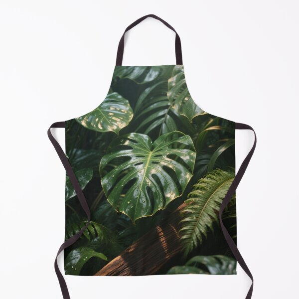 Item preview, Glossy Tropical Monstera Leaves with Morning Dew and Wooden Texture in Lush Green Rainforest Light designed and sold by Mimoshi ⭐⭐⭐⭐⭐.