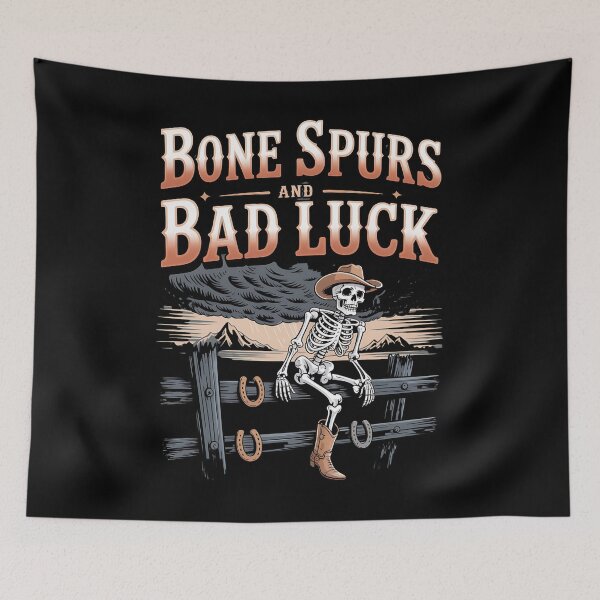 Item preview, skeleton cowboy - western skeleton - cowboy skull - ghost cowboy - spooky cowboy - undead outlaw - dark western - cowboy bones - western gothic - skull illustration - desert bones - haunted saloon designed and sold by JansenGS.