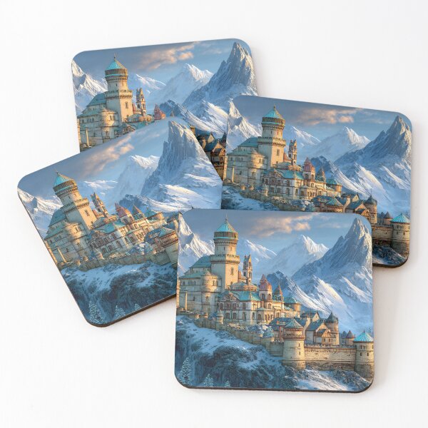 Item preview, Majestic Winter Castle Amidst Snowy Mountains designed and sold by Artessie.