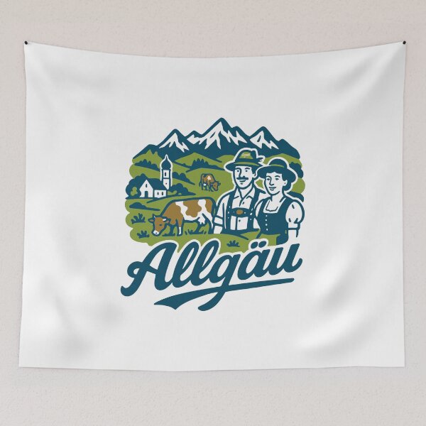 Item preview, Allgäu Scenic Mountain Illustration designed and sold by Boogosh.
