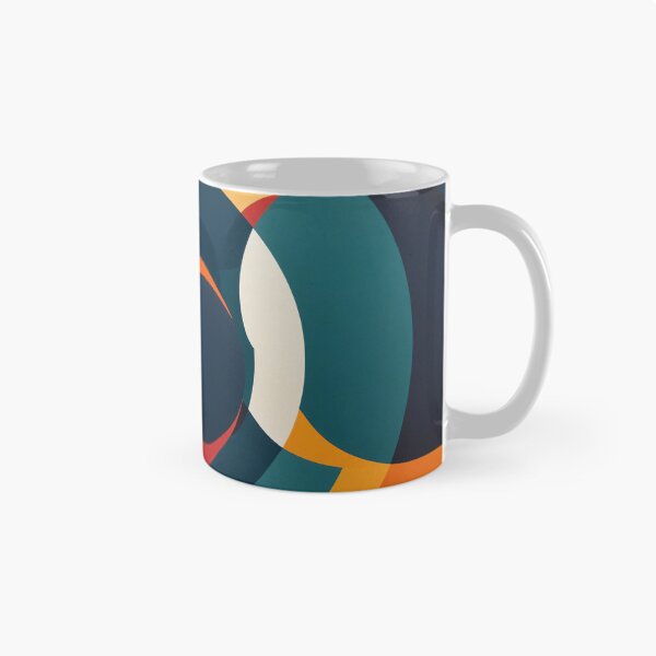 Item preview, Modern Abstract Geometric Circles in Bold Colors of Blue Orange and Red Creating Dynamic Minimal Art Design designed and sold by Mimoshi ⭐⭐⭐⭐⭐.