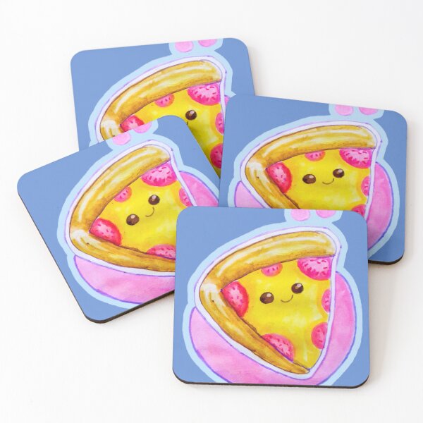 Item preview, Thinking of Pizza kawaii watercolor illustration food art  designed and sold by happiartworks .