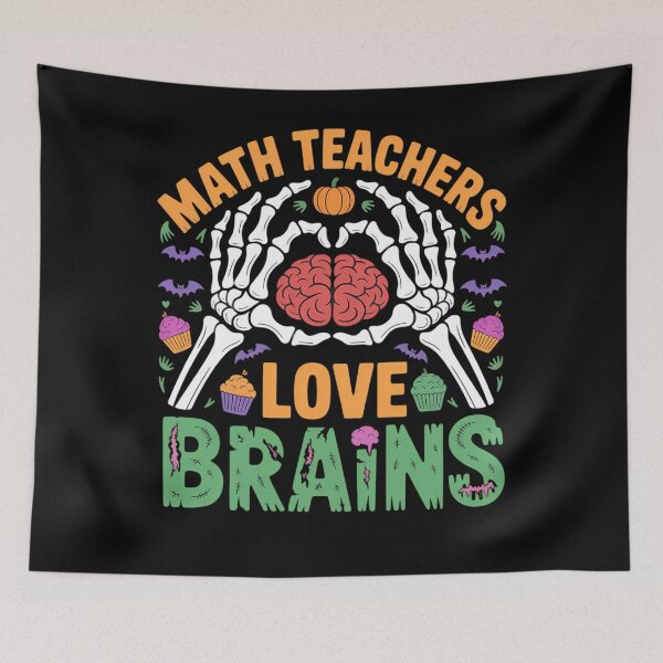 Item preview, Math Teacher Love Brain Heart Skeleton Hand Zombie Halloween designed and sold by JonBarnes22.