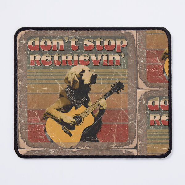Item preview, Don’t Stop Retrievin’ Classic rock lyric parody with retro golden retriever. designed and sold by Tong4130.