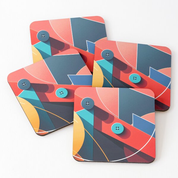 Item preview, Modern Abstract Geometric Shapes with Circles and Lines in Red Blue and Yellow Minimal Art Style designed and sold by Mimoshi ⭐⭐⭐⭐⭐.