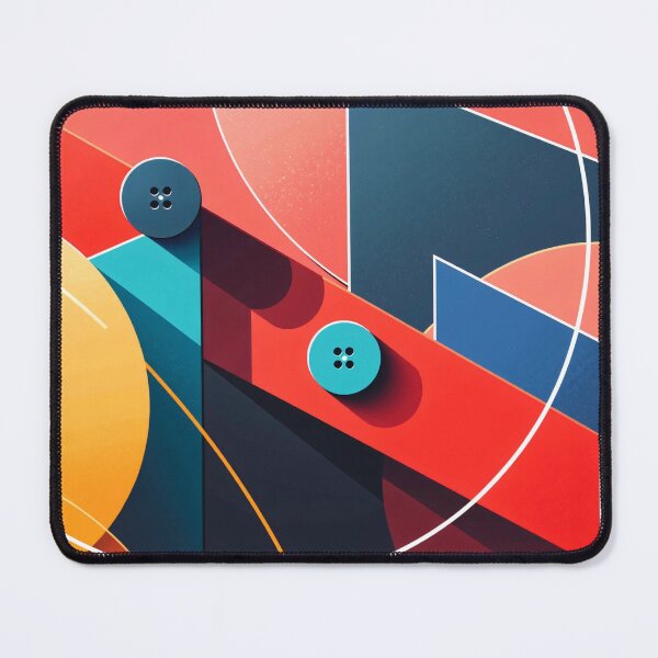 Item preview, Modern Abstract Geometric Shapes with Circles and Lines in Red Blue and Yellow Minimal Art Style designed and sold by Mimoshi ⭐⭐⭐⭐⭐.