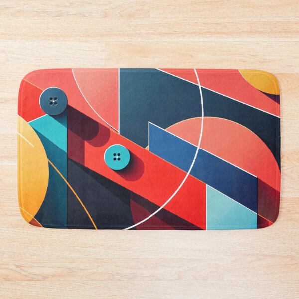 Item preview, Modern Abstract Geometric Shapes with Circles and Lines in Red Blue and Yellow Minimal Art Style designed and sold by Mimoshi ⭐⭐⭐⭐⭐.