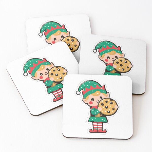 Item preview, Cute Christmas Elf with Cookie designed and sold by SleekLineSketches.