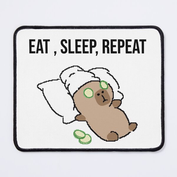 Item preview, Eat, Sleep, Repeat | Lazy Day Vibes - Capybara designed and sold by CharmedByCharm.